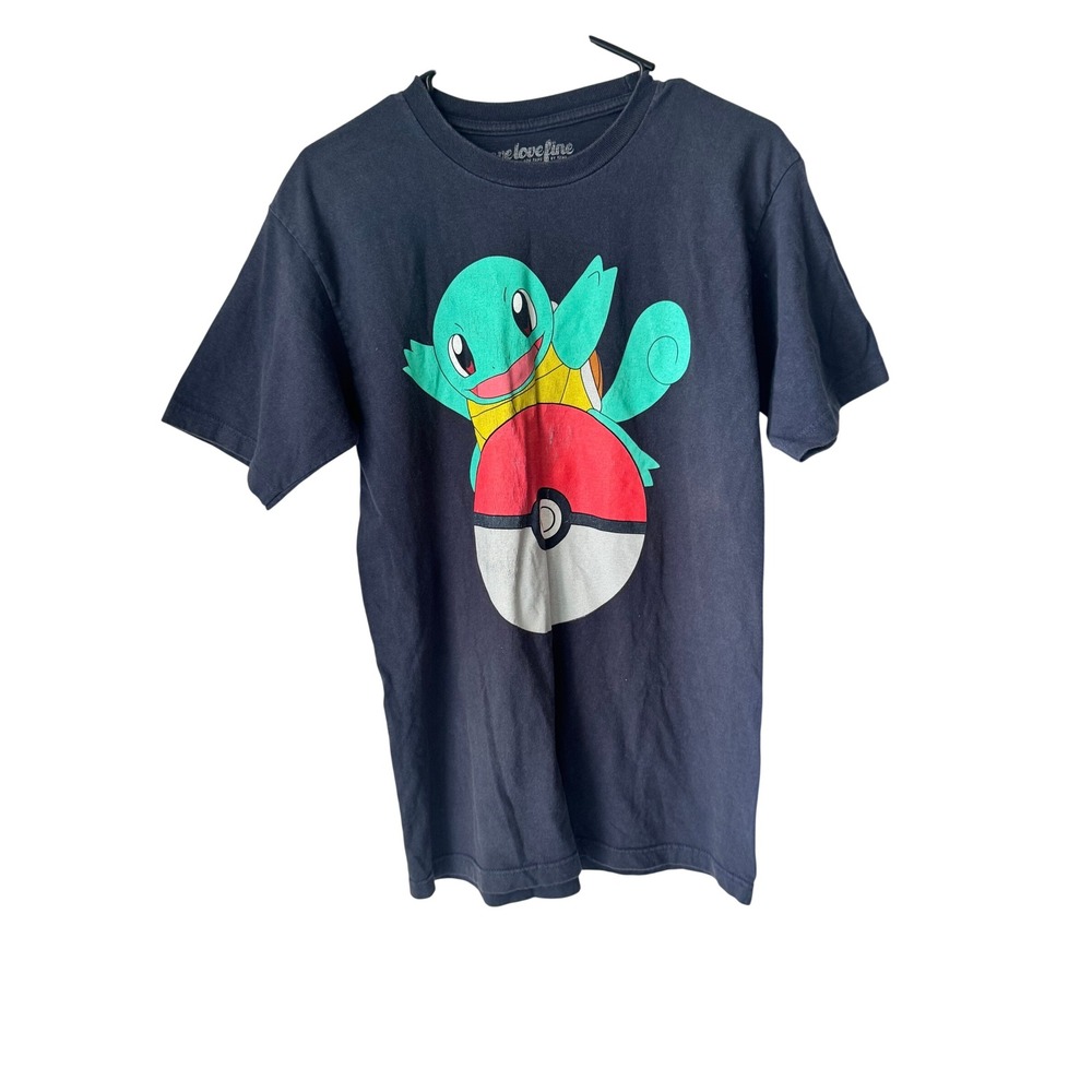 We Love Fine Pokemon Squirtle Poke Ball Graphic Tee Navy Blue Size M
